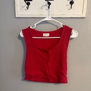 Red Sleeveless Women's Top